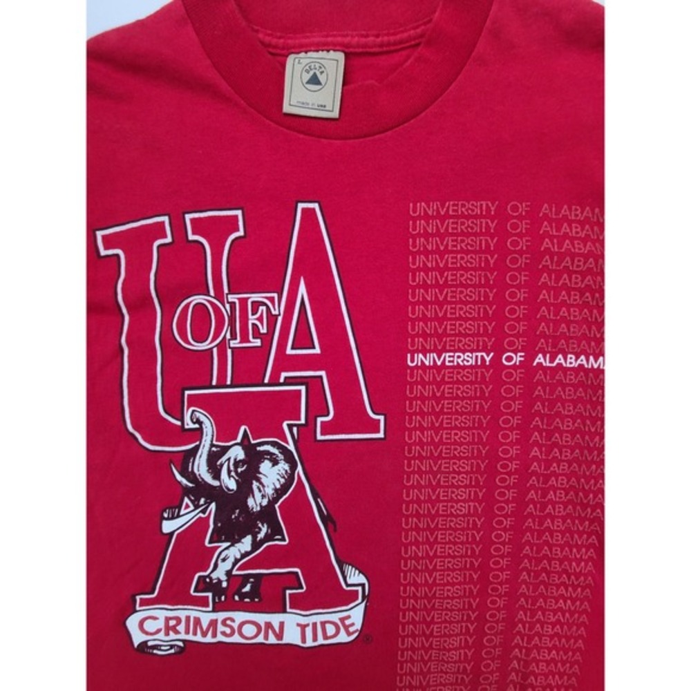 University of Alabama Crimson Tide‎ UA Elephant Vintage TShirt Men's Size L Red